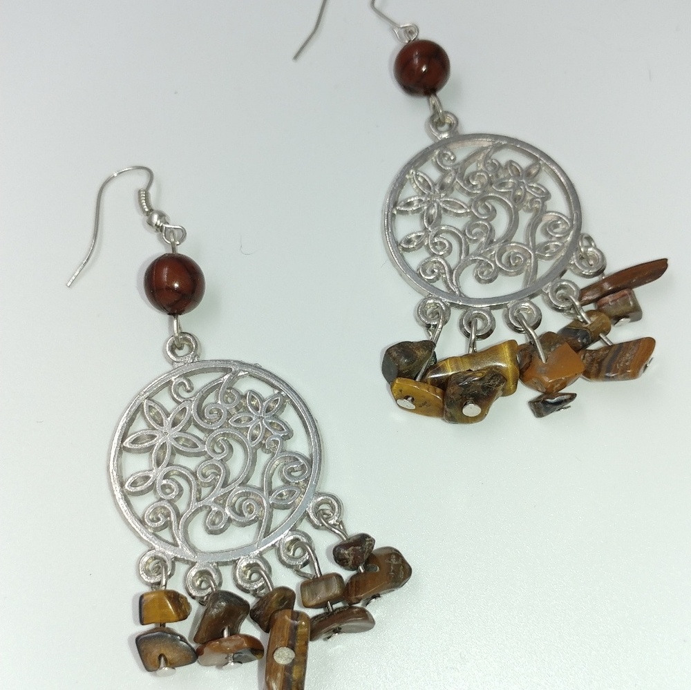 LAST PAIR NWT TeSori Beaded Scroll Earrings